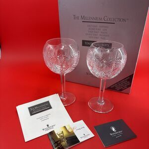 Waterford Crystal Millennium Happiness Balloon Wine Toasting Goblets Boxed